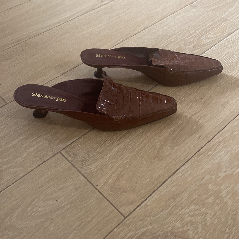 Sies Marjan Brown Patent Mules size 39 - Picture 2 of 4